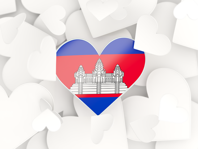 Hearts background. Download flag icon of Cambodia at PNG format