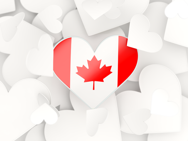 Hearts background. Download flag icon of Canada at PNG format
