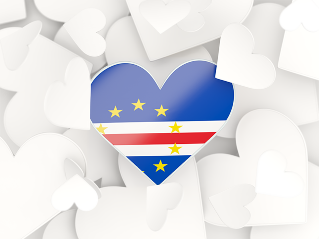 Hearts background. Download flag icon of Cape Verde at PNG format