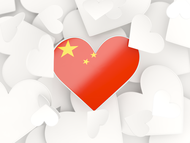 Hearts background. Download flag icon of China at PNG format