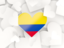 Colombia. Hearts background. Download icon.