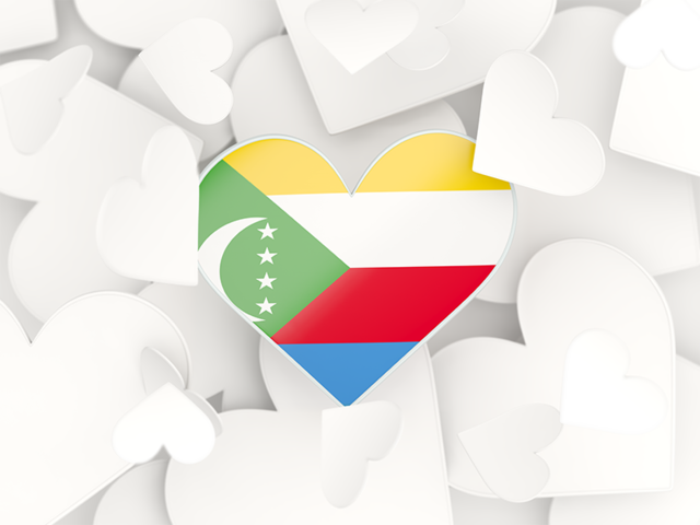 Hearts background. Download flag icon of Comoros at PNG format