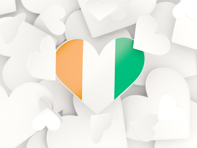 Hearts background. Download flag icon of Cote d'Ivoire at PNG format