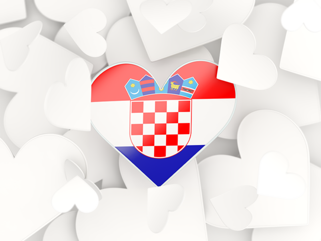 Фон из сердечек. Скачать флаг. Хорватия
