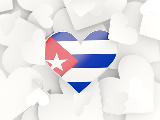 Фон из сердечек. Скачать флаг. Куба