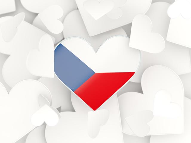 Hearts background. Download flag icon of Czech Republic at PNG format