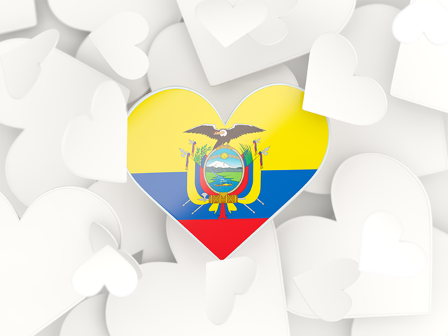Фон из сердечек. Скачать флаг. Эквадор