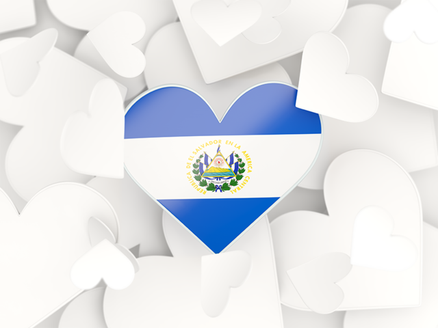 Hearts background. Download flag icon of El Salvador at PNG format