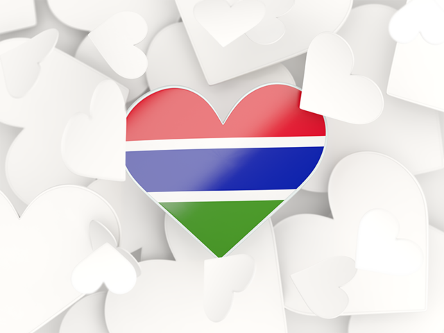 Hearts background. Download flag icon of Gambia at PNG format