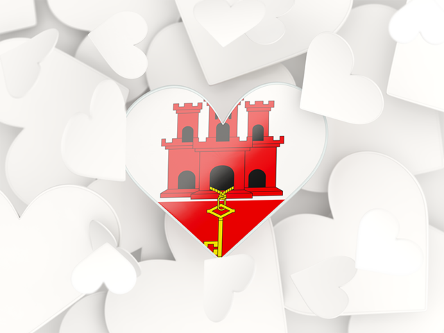 Hearts background. Download flag icon of Gibraltar at PNG format