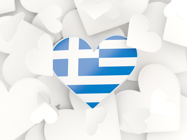 Hearts background. Download flag icon of Greece at PNG format