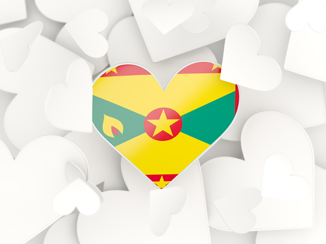 Hearts background. Download flag icon of Grenada at PNG format