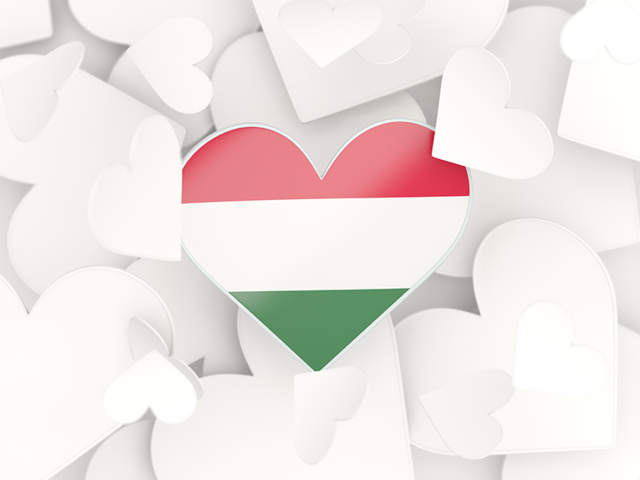 Фон из сердечек. Скачать флаг. Венгрия