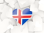 Iceland. Hearts background. Download icon.