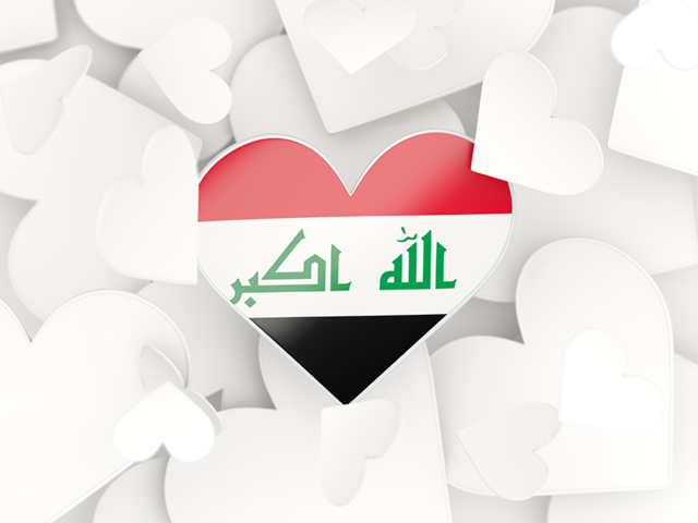 Фон из сердечек. Скачать флаг. Республика Ирак