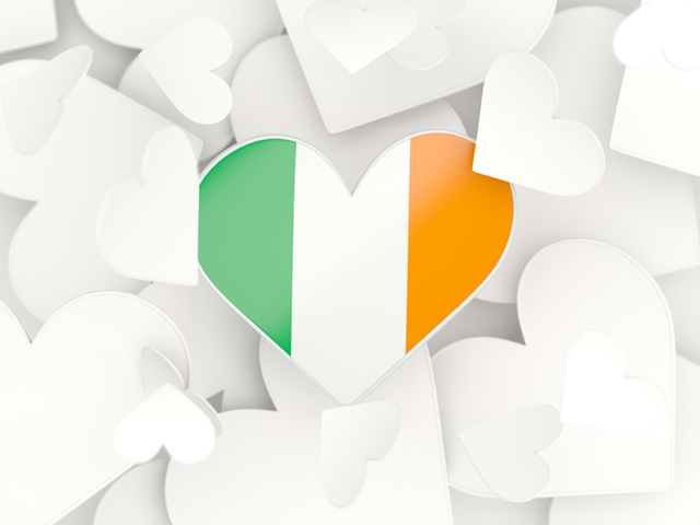 Hearts background. Download flag icon of Ireland at PNG format