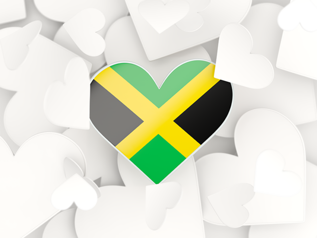 Фон из сердечек. Скачать флаг. Ямайка