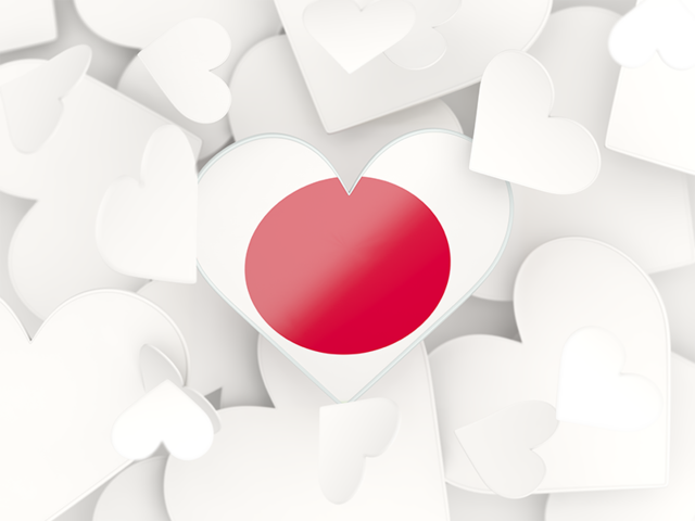 Hearts background. Download flag icon of Japan at PNG format