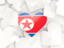 North Korea. Hearts background. Download icon.