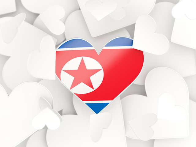 Северная Корея, фон из сердечек. Скачать иллюстрацию
