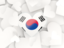 South Korea. Hearts background. Download icon.