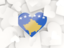 Kosovo. Hearts background. Download icon.