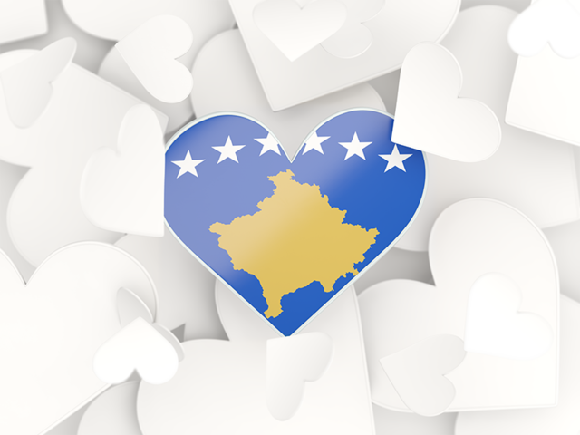 Hearts background. Download flag icon of Kosovo at PNG format