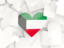 Kuwait. Hearts background. Download icon.