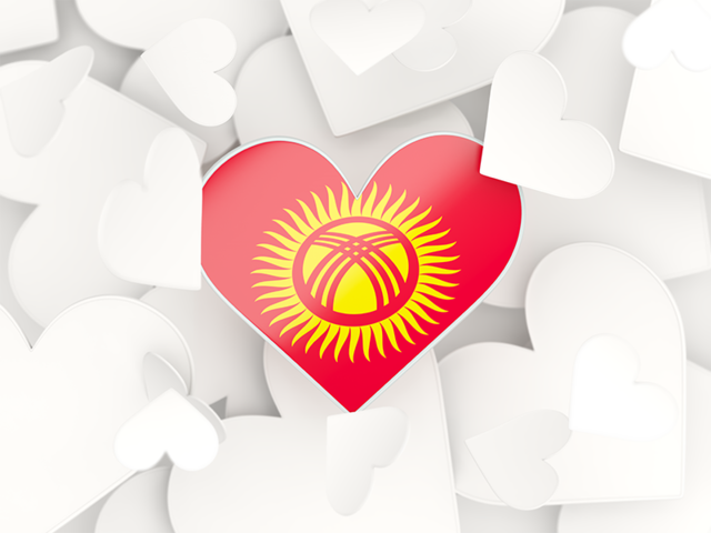 Hearts background. Download flag icon of Kyrgyzstan at PNG format