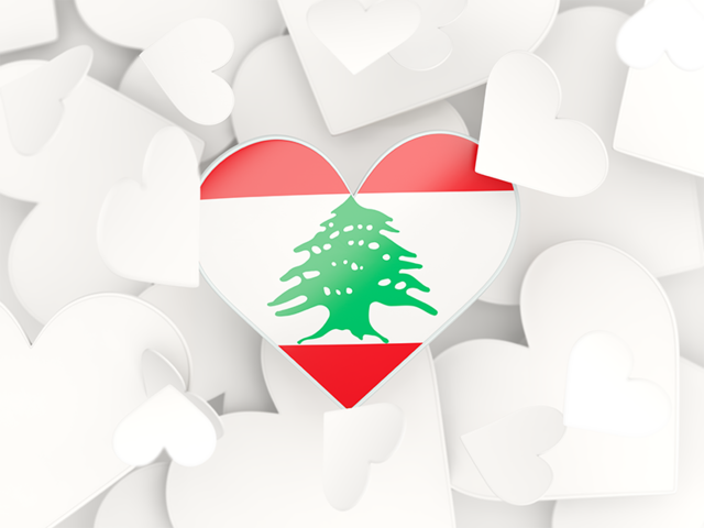 Hearts background. Download flag icon of Lebanon at PNG format