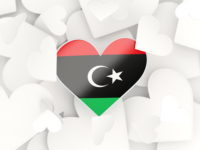 Фон из сердечек. Скачать флаг. Ливия