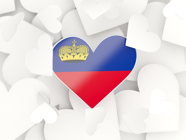 Hearts background. Download flag icon of Liechtenstein at PNG format