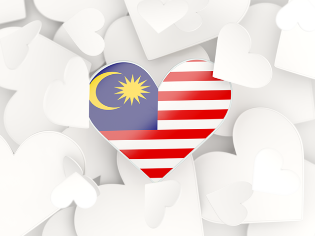 Фон из сердечек. Скачать флаг. Малайзия