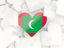 Maldives. Hearts background. Download icon.