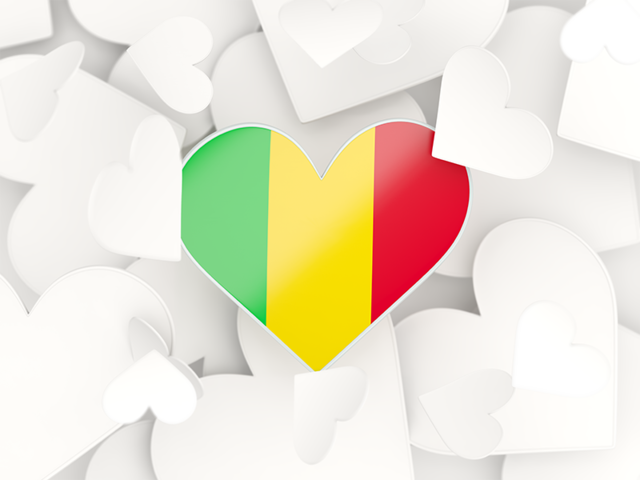 Hearts background. Download flag icon of Mali at PNG format