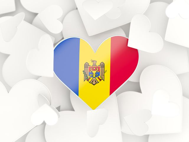 Hearts background. Download flag icon of Moldova at PNG format
