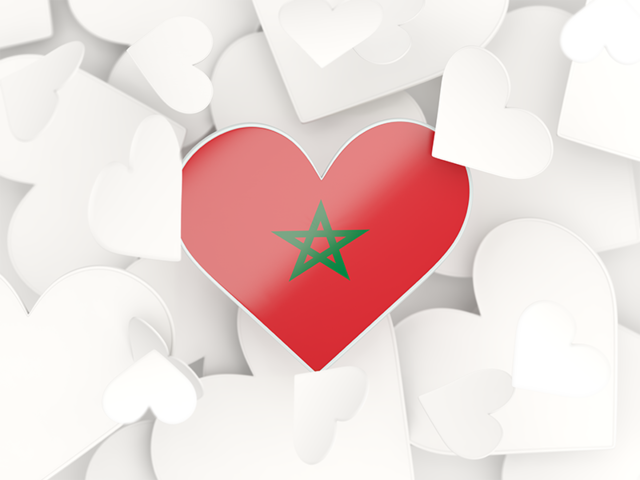 Фон из сердечек. Скачать флаг. Марокко
