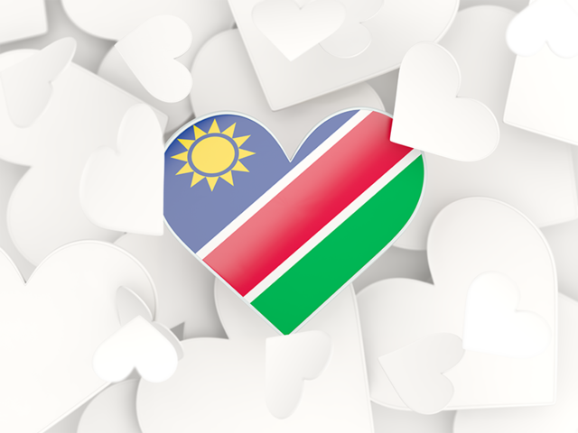 Hearts background. Download flag icon of Namibia at PNG format