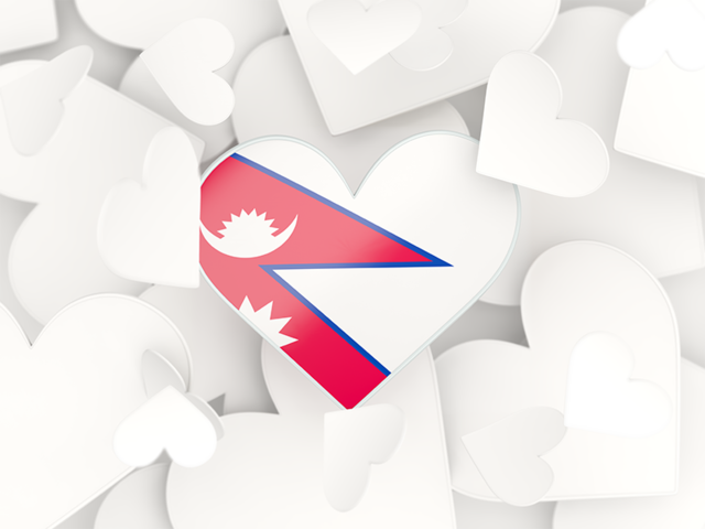 Hearts background. Download flag icon of Nepal at PNG format