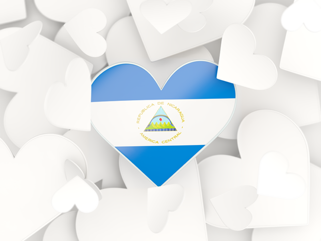 Hearts background. Download flag icon of Nicaragua at PNG format