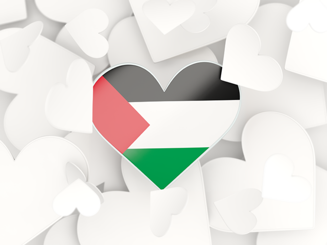 Hearts background. Download flag icon of Palestinian territories at PNG format