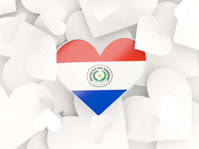 Фон из сердечек. Скачать флаг. Парагвай