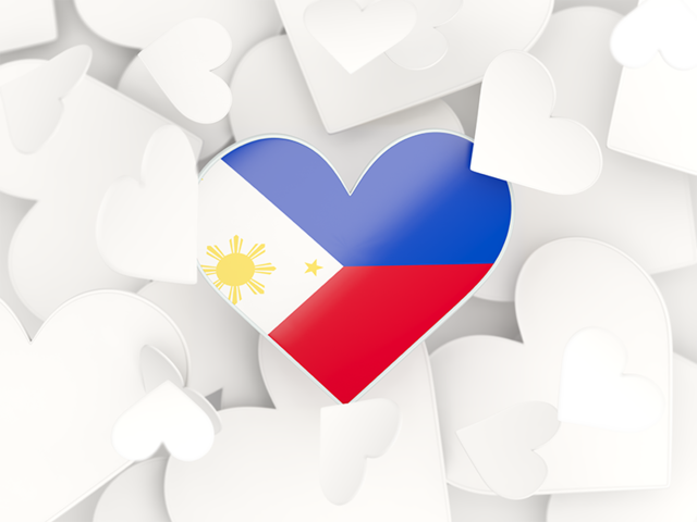 Фон из сердечек. Скачать флаг. Филиппины