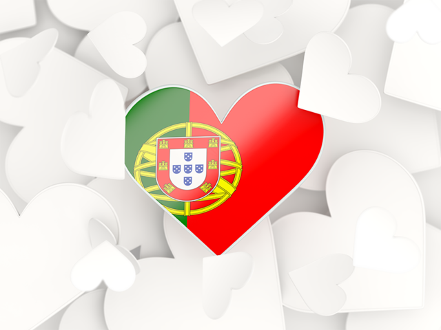Фон из сердечек. Скачать флаг. Португалия