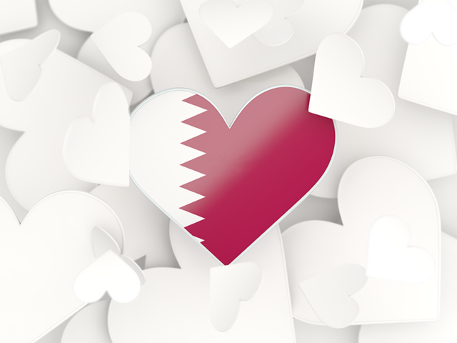 Hearts background. Download flag icon of Qatar at PNG format