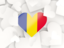 Romania. Hearts background. Download icon.