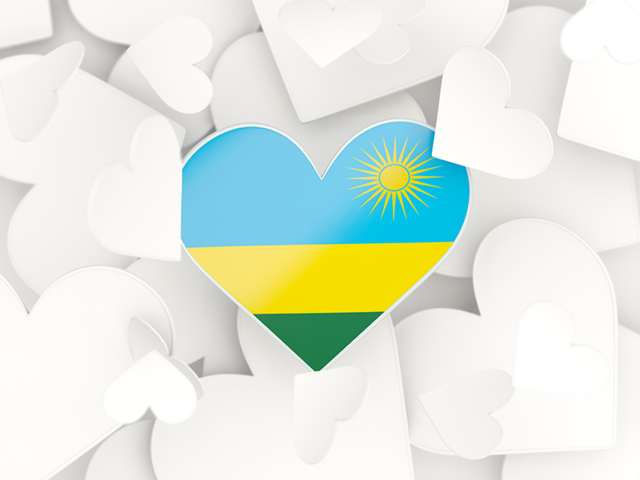 Hearts background. Download flag icon of Rwanda at PNG format