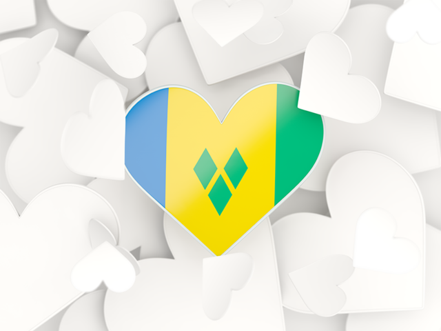 Hearts background. Download flag icon of Saint Vincent and the Grenadines at PNG format