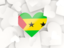 Sao Tome and Principe. Hearts background. Download icon.