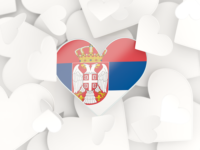 Hearts background. Download flag icon of Serbia at PNG format